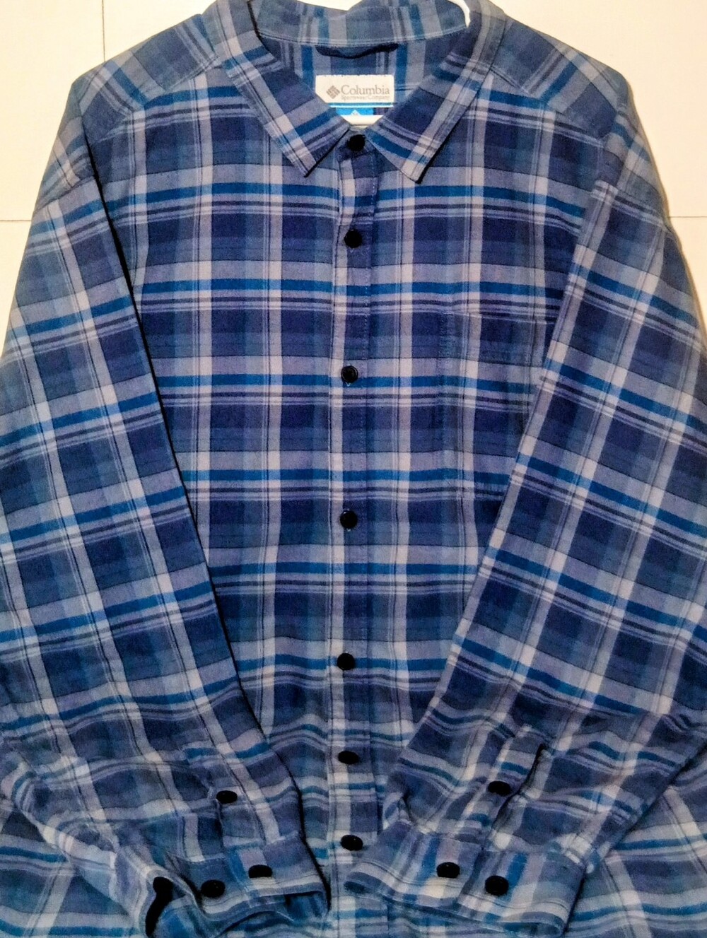 Columbia Vapor Ridge III Plaid Button Down Shirt Mens XXL Blue Gray